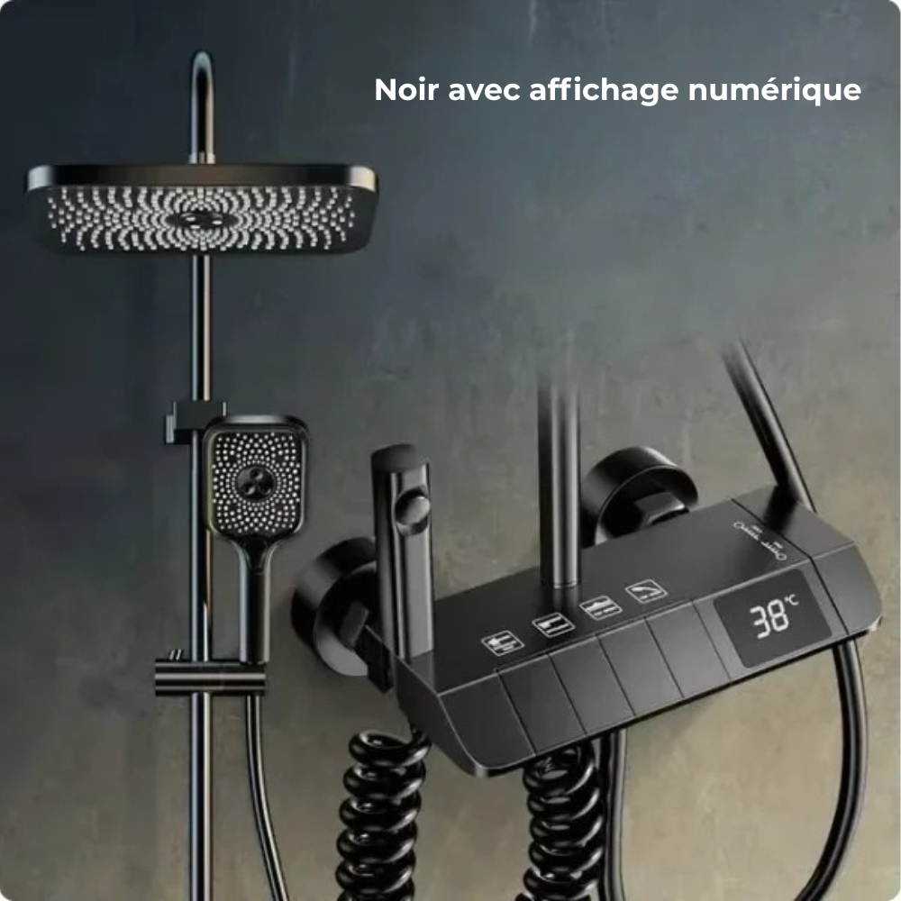 Colonne de Douche Baignoire Thermostatique 4 Fonctions avec Écran Numérique